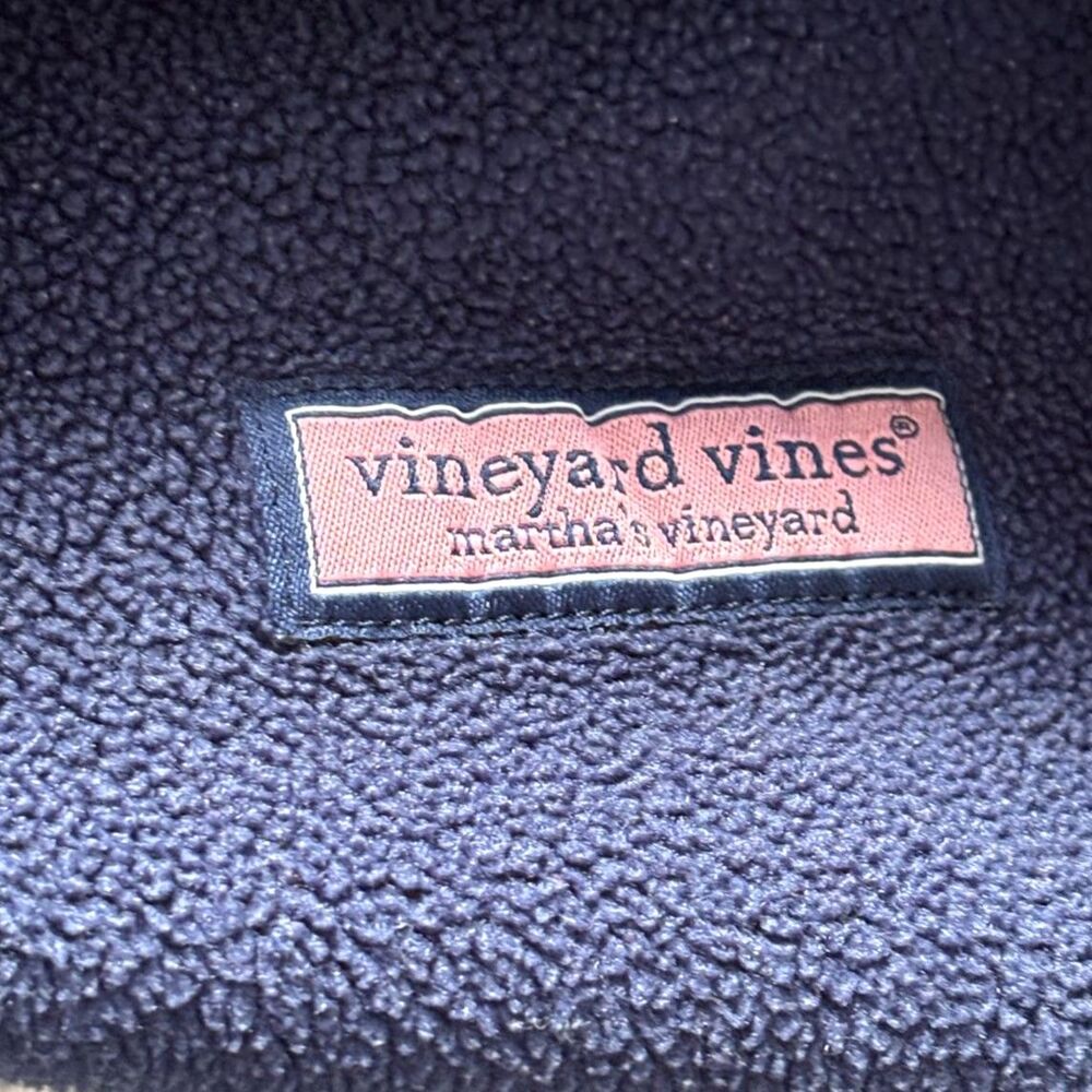 Vineyard Vines Navy Fleece Vest Mens Medium Full Zip Martha’s Vineyard - Picture 4 of 7
